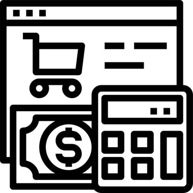 Alışveriş kavramının minimalist vektör simgesi 