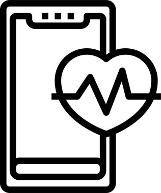 Kalp atış hızı ve akıllı telefonun vektör çizimi