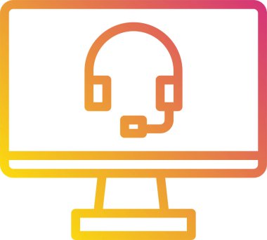 Müşteri hizmeti simgesi, vektör illüstrasyonu