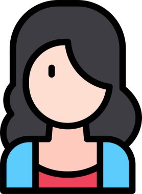 Kadın yüzünün vektör illüstrasyon simgesi 