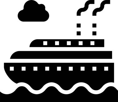 Gemi simgesi, vektör illüstrasyonu beyaz arkaplanda izole edildi  