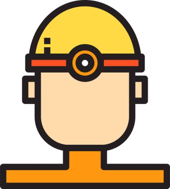 Minimalist vektör simgesi, işçi başı miğferde