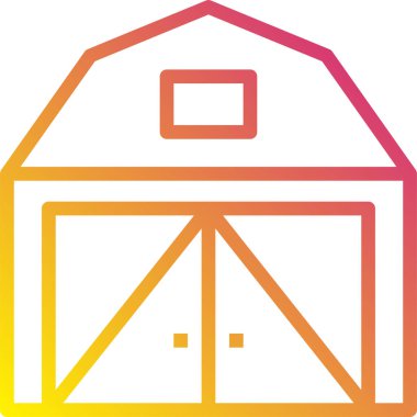 ahır inşa simgesi vektör illüstrasyonu