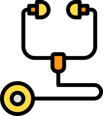 stetoskop simgesi, vektör illüstrasyonu