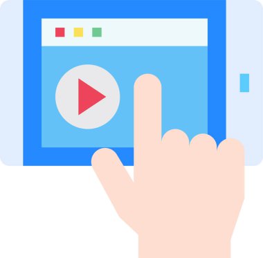 Taşınabilir web sitesine işaret eden elin vektör illüstrasyonu