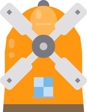 Yel değirmeni çiftliği minimalist vektör simgesi