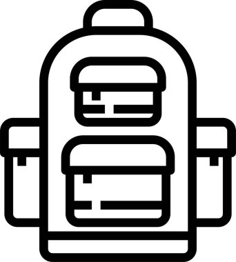 Modern tasarım minimalist vektör simgesi, sırt çantası