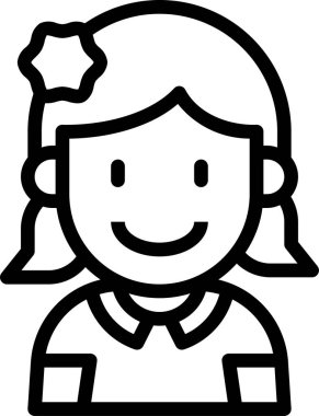 Tatlı kızın vektör çizimi 