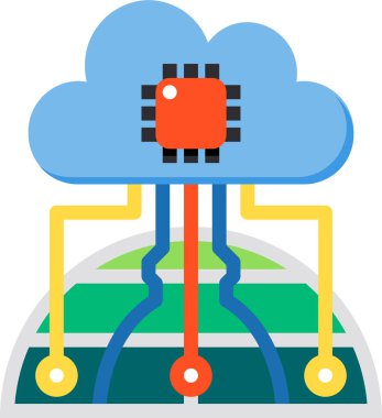 Bulut teknolojisi ikonu. Uzak servis düğmesinin vektör şablonu 