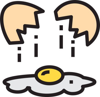 Kırık yumurtanın vektör çizimi 