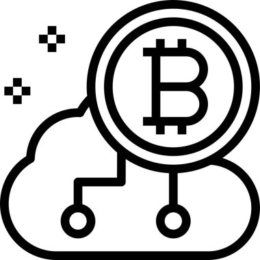 Kripto para birimi simgesi, bitcoin simgesi, madencilik simgesi