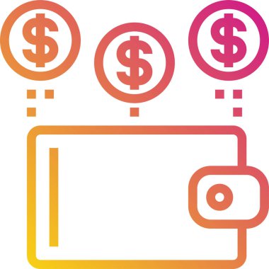 cüzdan ikonu vektör illüstrasyonu