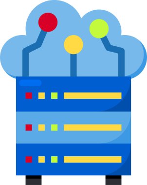 Bulut teknolojisi ikonu. Uzak servis düğmesinin vektör şablonu 
