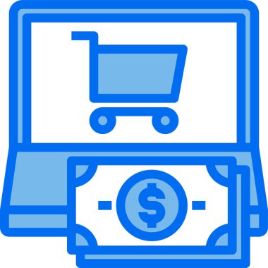 Alışveriş kavramının minimalist vektör simgesi 