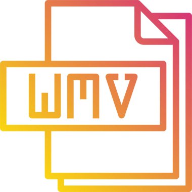 wmv dosyasının minimalist vektör simgesi