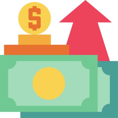 para ve finans büyüme vektörü simgesi