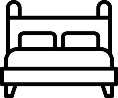 Yatak odası vektör illüstrasyonunda yatak