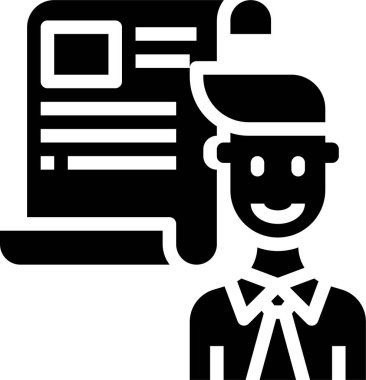 Belgesi olan bir çalışanın vektör illüstrasyonu