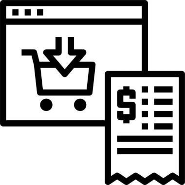 Alışveriş kavramının minimalist vektör simgesi 