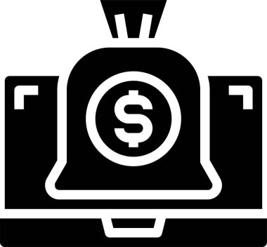 Paralı dizüstü bilgisayarın minimalist vektör simgesi