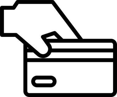 Kredi kartı el finansmanının minimalist vektör simgesi 