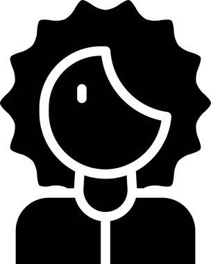 Kadın yüzünün vektör illüstrasyon simgesi 