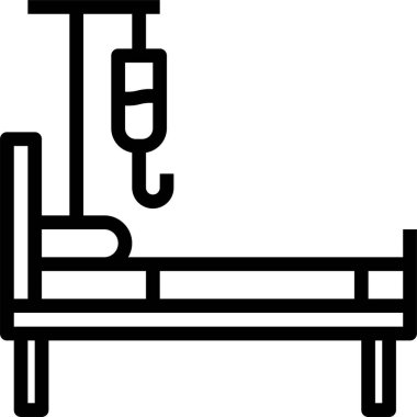 Hastane vektör illüstrasyonunda tıbbi yatak 