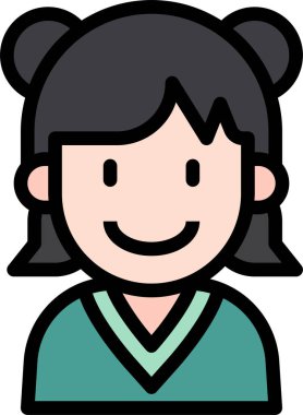 Tatlı kızın vektör çizimi 