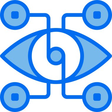 Gözün vektör illüstrasyonu, görüş teknolojisi kavramı 