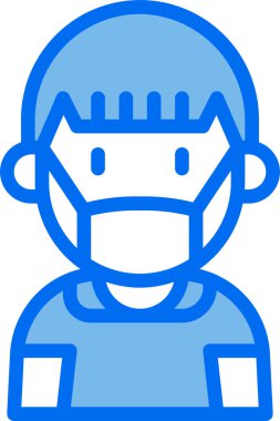 çocuk Avatar. Tıbbi maske takan çocuk