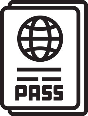 Pasaport, seyahat ve turizm vektör simgesi