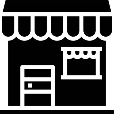 Dükkanın minimalist vektör simgesi, alışveriş kavramı 