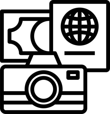 Basit kamera simgesi, vektör illüstrasyonu
