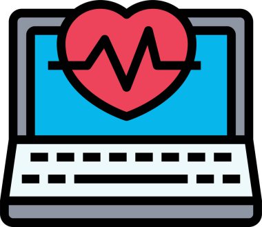 Kalp atış hızı ve akıllı telefonun vektör çizimi