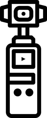 Kamera dengeleyicisinin basit simgesi, vektör illüstrasyonu