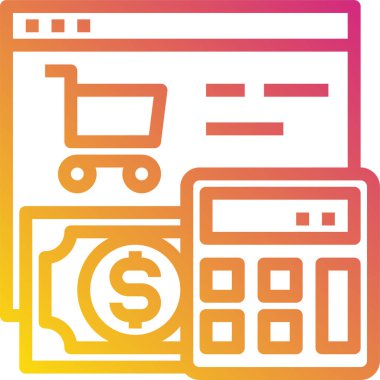 Alışveriş kavramının minimalist vektör simgesi 