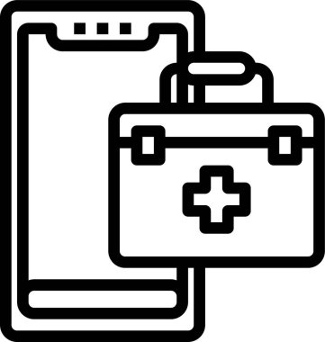 Tıbbi haç ve akıllı telefonun vektör çizimi