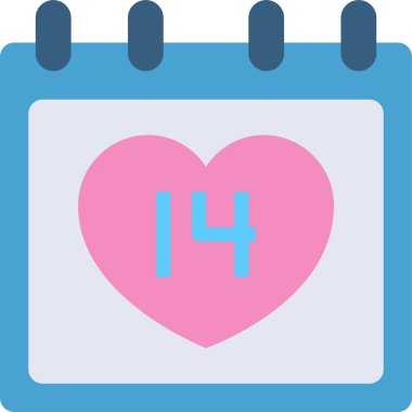 Sevgililer gününde takılan açık takvimin vektör illüstrasyon simgesi