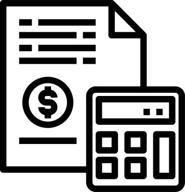 Hesap makinesi, iş simgesi, para ekonomisi, vektör illüstrasyonu 