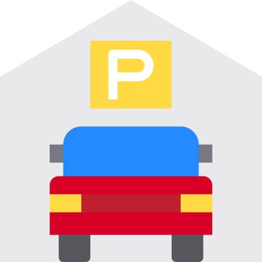 Araba parkının vektör illüstrasyonu