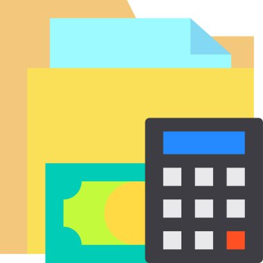 Hesap makinesi, iş simgesi, para ekonomisi, vektör illüstrasyonu 