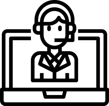 Müşteri hizmeti simgesi, vektör illüstrasyonu