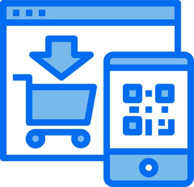 Alışveriş ve ticaret web sitesi ikon vektör resimlemesi 