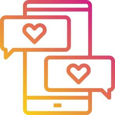 Kalp sevgisi sohbet mesajlarının vektör illüstrasyon simgesi