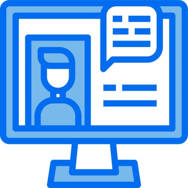 Video konferansının minimalist vektör simgesi 