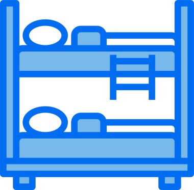 Yatak odası vektör illüstrasyonunda yatak