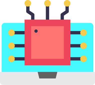 Dijital işlemci simgesi. Çip simgesi. Teknoloji simgesi