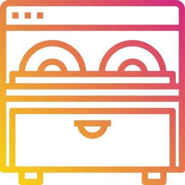 Bulaşık makinesi simgesi, vektör çizimi 