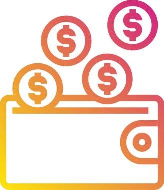 cüzdan ikonu vektör illüstrasyonu