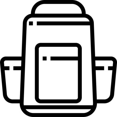 Modern tasarım minimalist vektör simgesi, sırt çantası